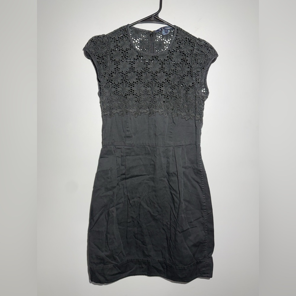 French Connection Charcoal‎ Lace Mini Dress